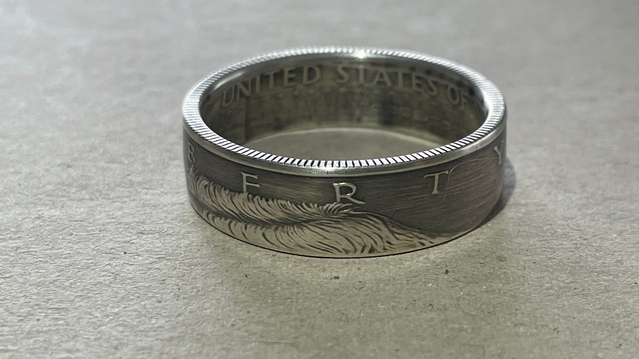 2011 Kennedy half dollar coin ring, size 16, 90% silver