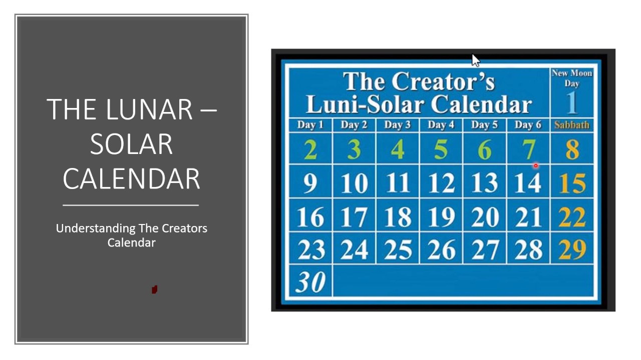 UNDERSTANDING THE LUNAR &ndash; SOLAR CALENDAR