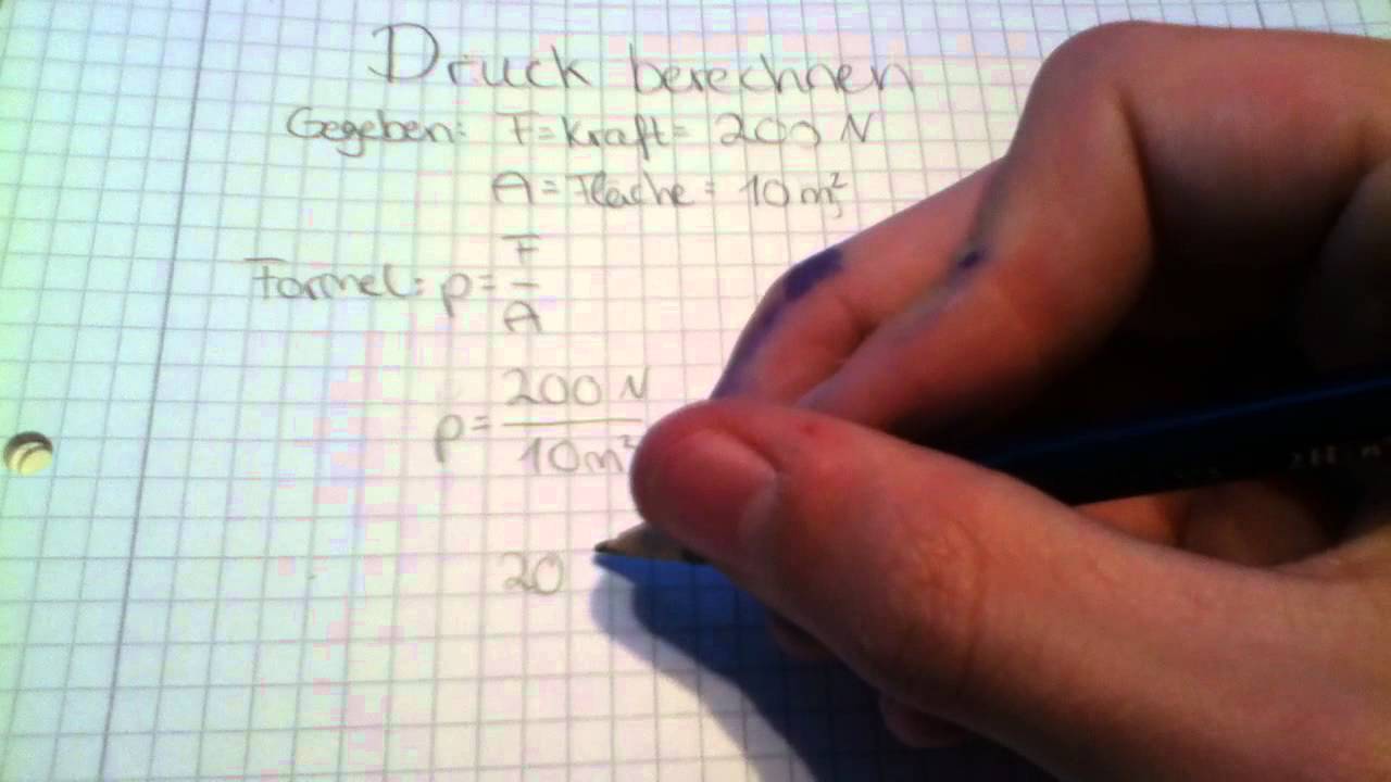 Druck berechnen lernen - Physik Anleitung
