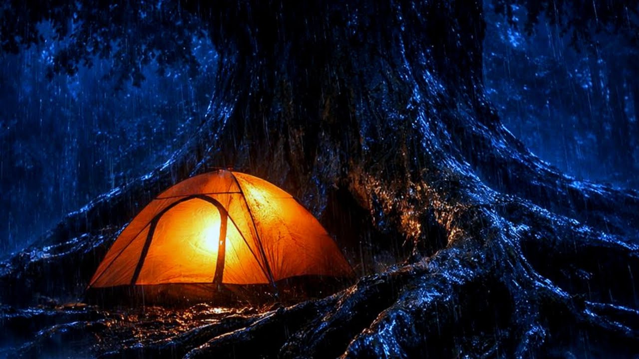 Peaceful Rain on Tent & Lake at Night | Relaxing Sleep Sounds | Tentfall