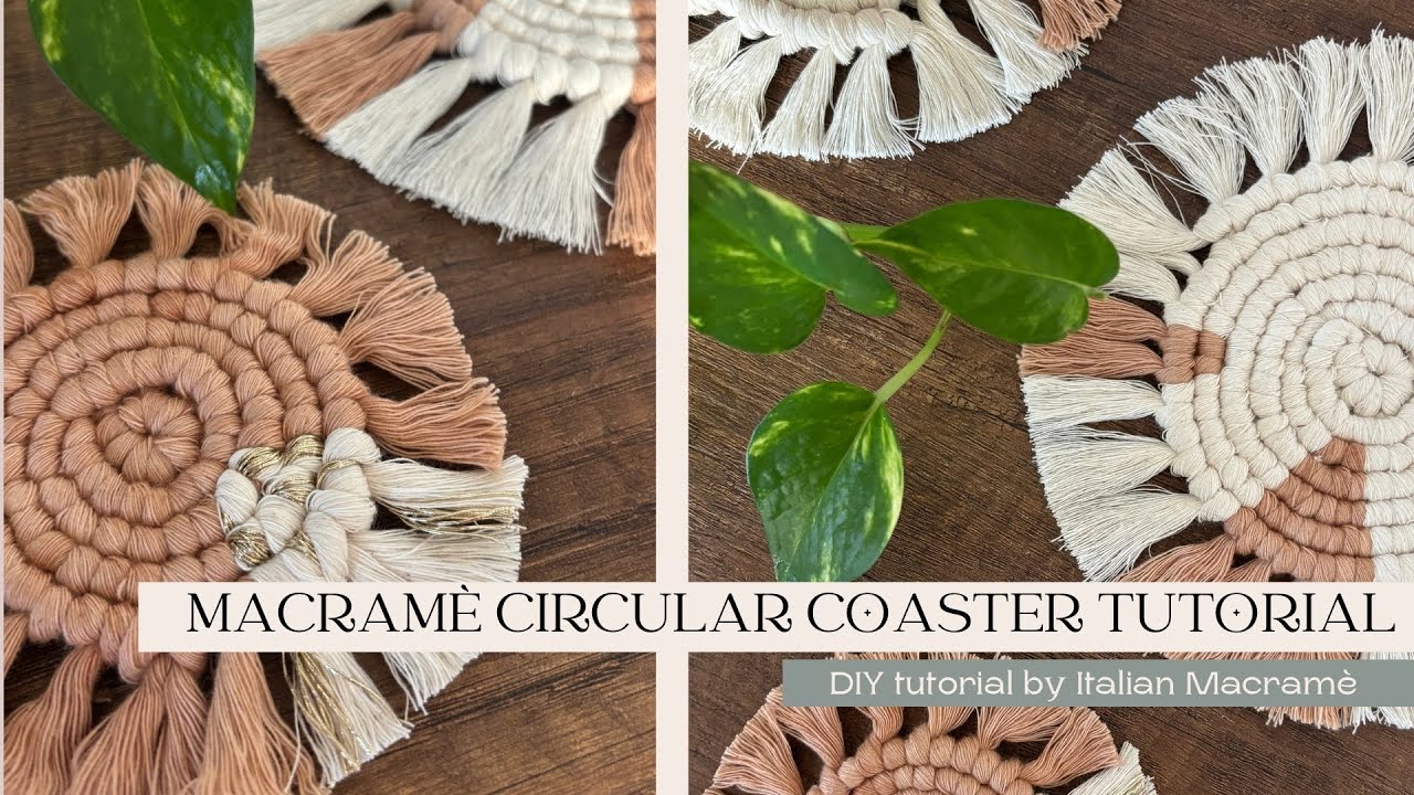 Tutorial sottobicchiere sottovaso circolare in macramè | diy macrame coaster