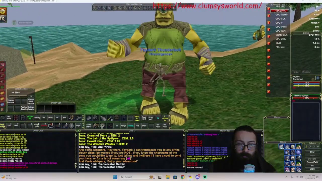 EverQuest - Killing some cyclops in ocean of tears! on Clumsy's World (emulator)