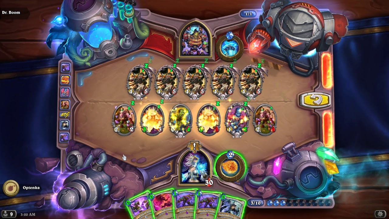HearthStone Puzzles - The Secret Lab, Clear Dr. Boom walkthrough.