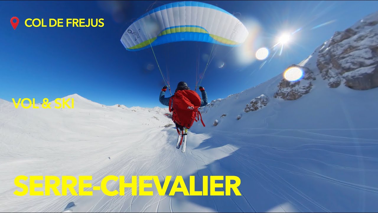 Parapente - 🪂🌞 Vol et ski📍Serre Chevalier - ↗️ Col de Fréjus ↘️ Pontillas - Vol 126 - 23/02/24