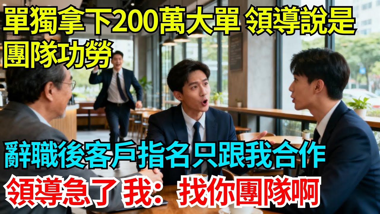 單獨拿下200萬大單，領導說這是團隊功勞，辭職後客戶指名只跟我合作，領導急了，我：找你團隊啊【奇人社會誌】#故事#奇聞#民間故事#社會