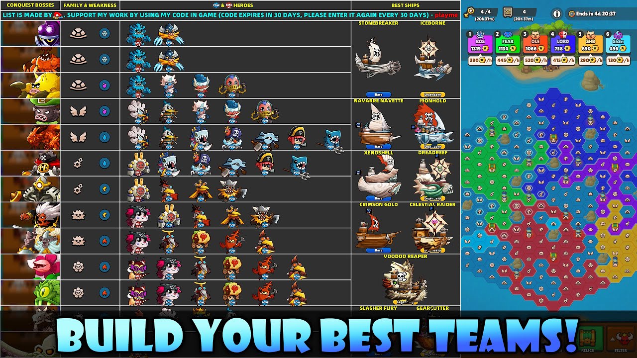 I MADE THIS LIST TO HELP YOU TO BUILD BEST TEAMS FOR GUILD CONQUEST | Bounty Bash