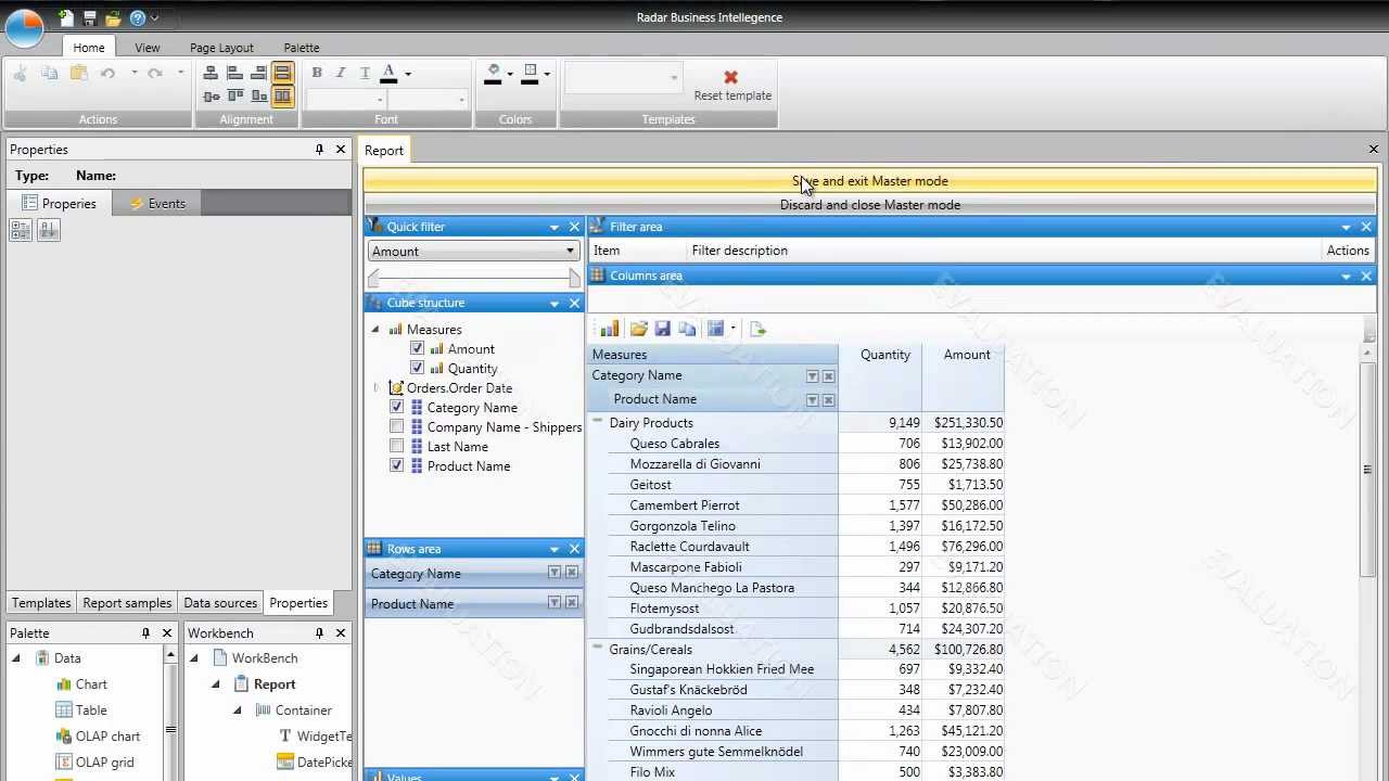 Creating OLAP dashboards