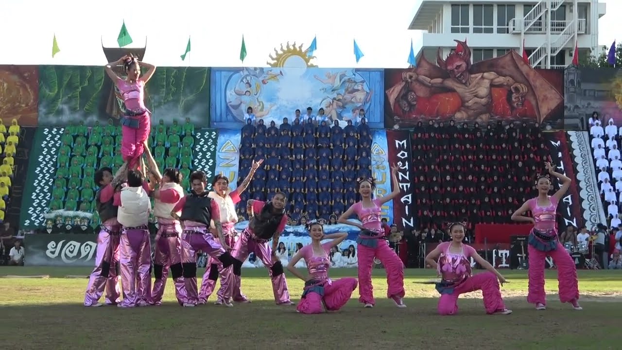 การประกวดผู้นำเชียร์ คณะปะการัง (สีชมพู) กีฬาภายในโรงเรียนขอนแก่นวิทยายน ประจำปีการศึกษา 2566