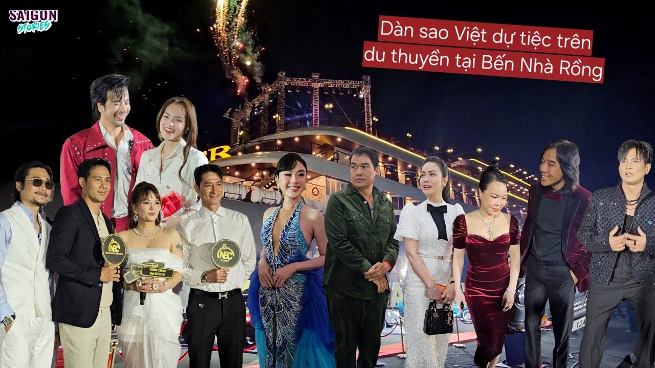 Khi Việt Hương, Nhật Kim Anh, Lâm Vũ, v/c Đoàn Minh Tài và dàn sao đi dự tiệc tối trên du thuyền 