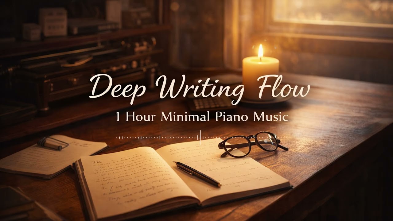 Deep Writing Flow – Minimal Piano Music for Creative Work (1 Hour) | Quiet Pages Studio