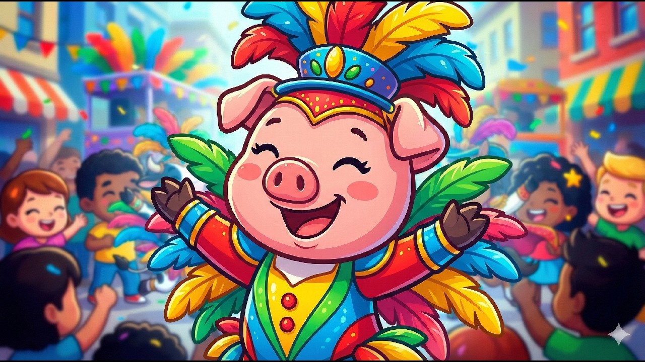 Fiesta de Carnaval en la Granja 🎭 Desfile de Disfraces y Batucada (Música para Bailar)