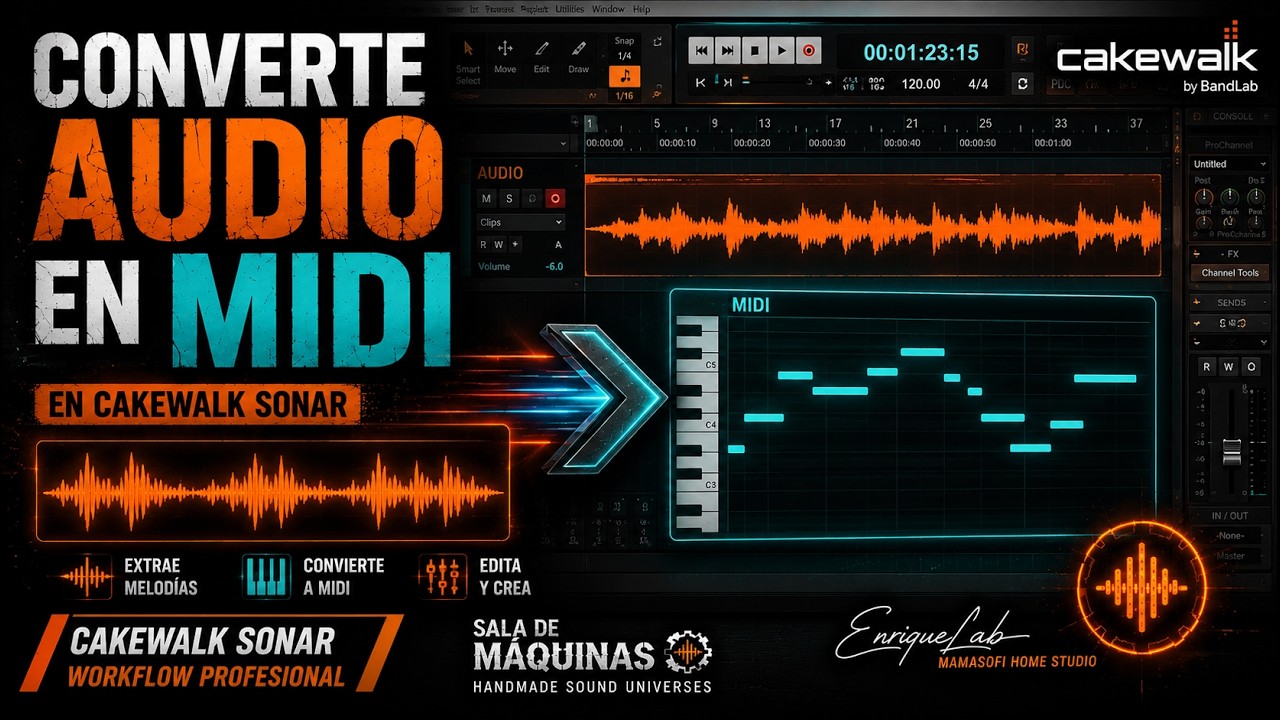 CAKEWALK SONAR | CONVERTE AUDIO EN MIDI | ENRIQUE LABARIEGA