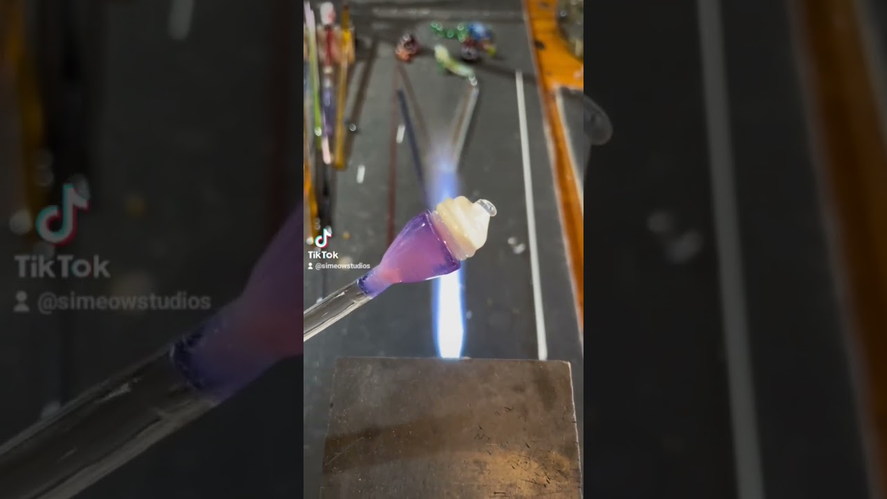 Let's make a Mushroom Pendant #glassblowing #fypシ゚viral #glassartist #smallbusiness #processvideo