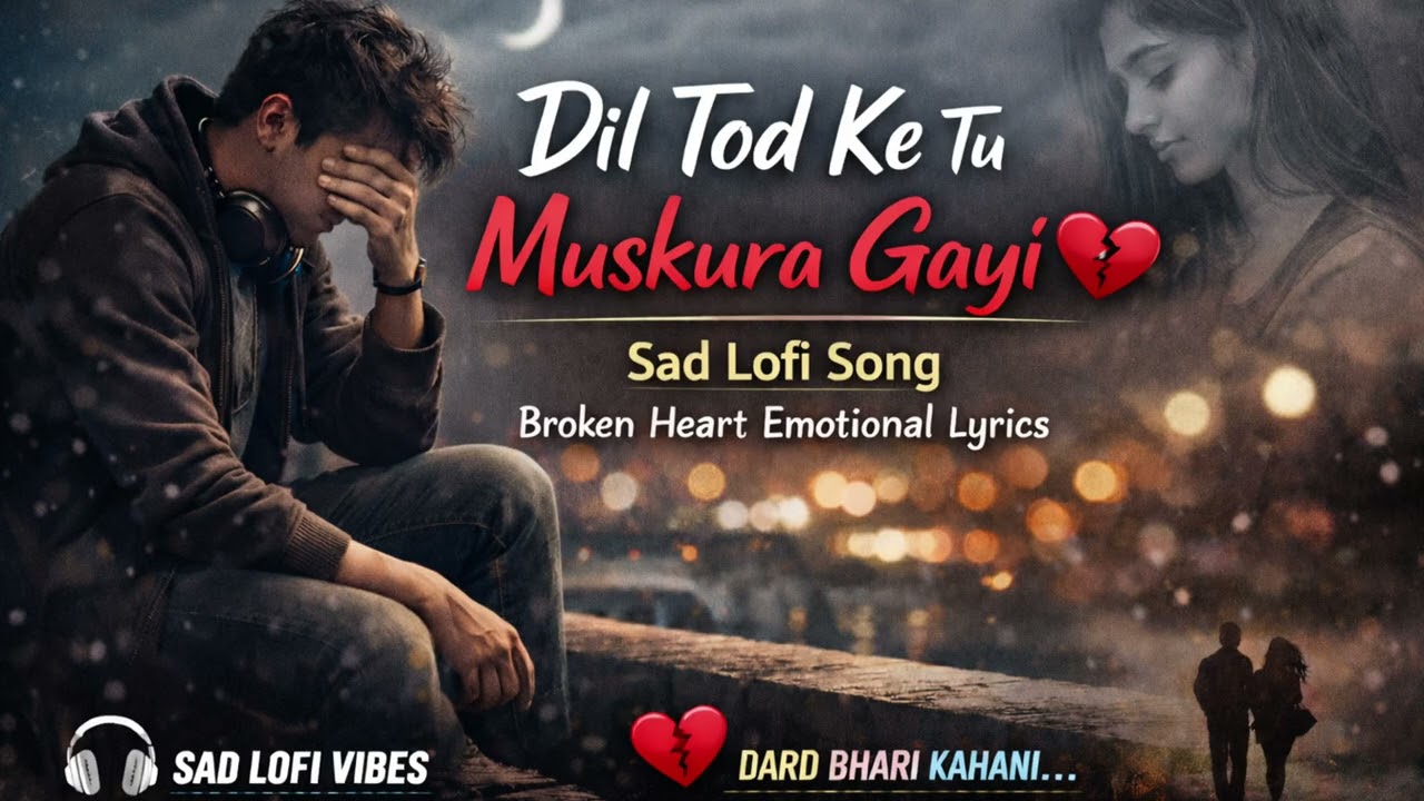 Dil Tod Ke Tu Muskura Gayi 💔 | 8 Minute Sad Lofi Song | Broken Heart Emotional Lyrics #lofi #sad! 
