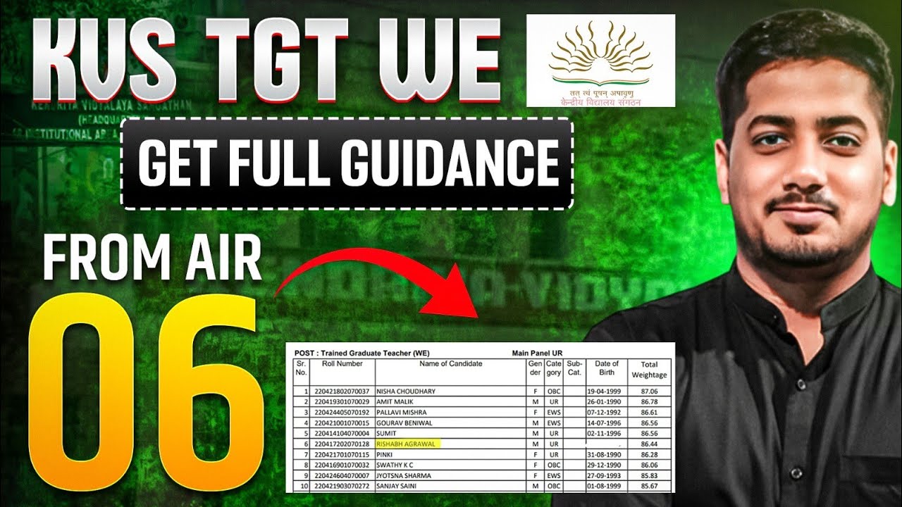 KVS TGT WE EXAM PATTERN | Full Details from AIR - 06 in KVS | Rishabh Sir #kvs #nvs #rishabhsir
