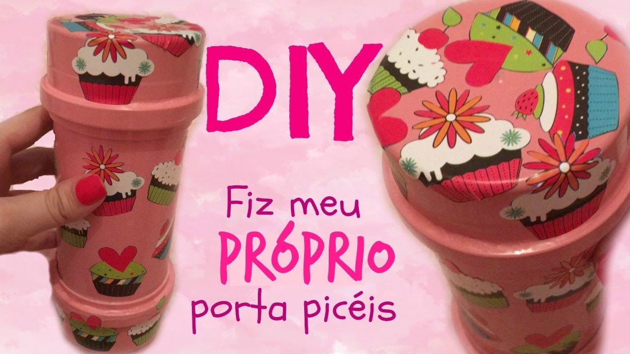 DIY Porta Pinc&eacute;is com Tampa