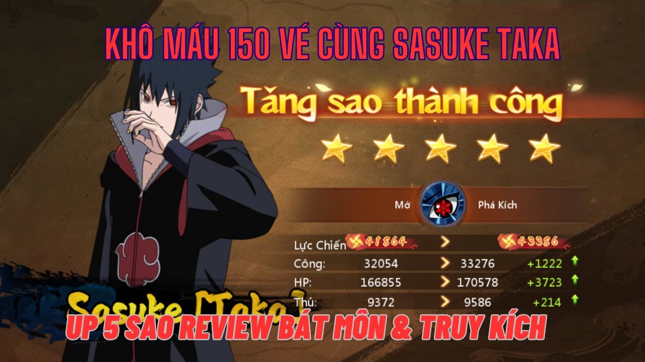Huyền Thoại Làng Lá - Quay 150 cuộn săn ninja mới siêu HOT Sasuke Taka - Up 5 sao & Review bát môn