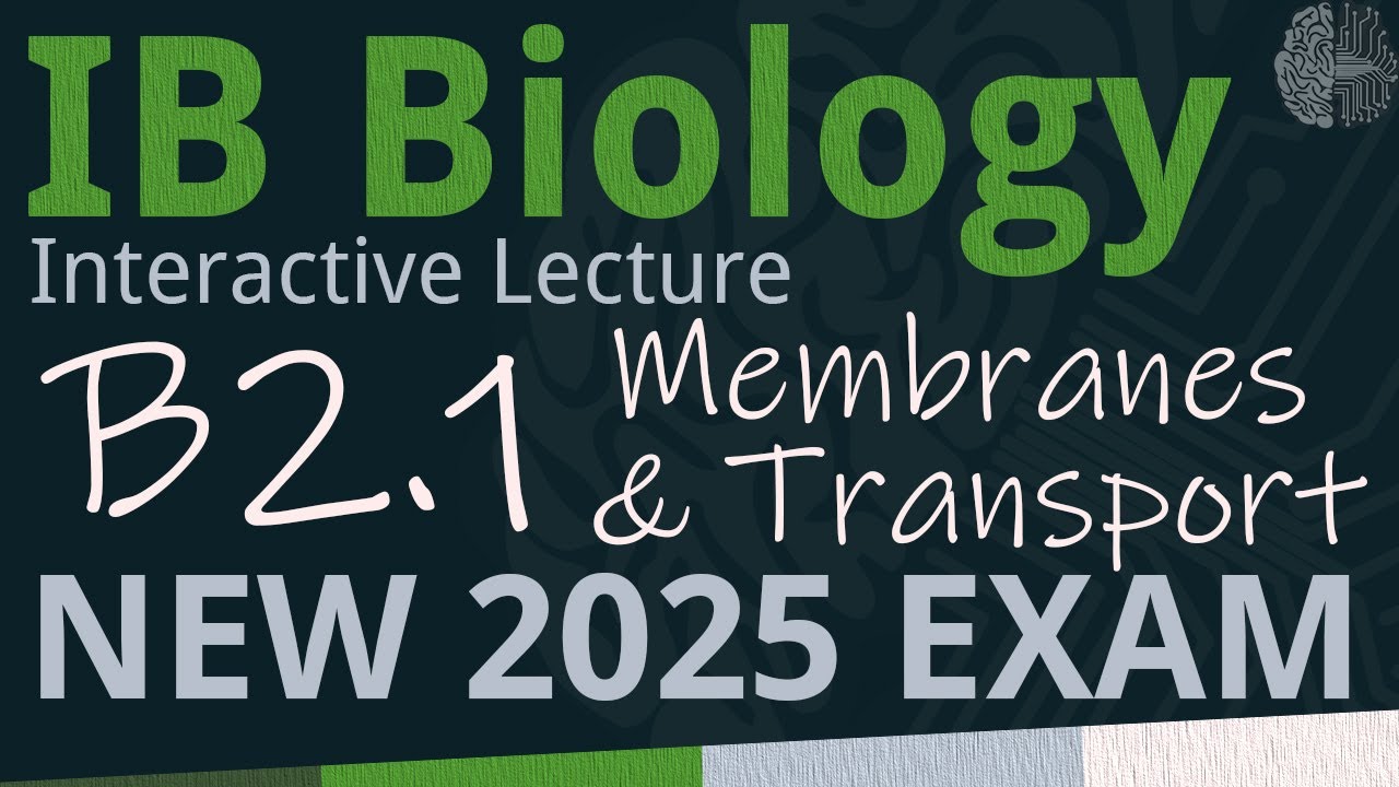 IB Biology B2.1 - Membranes & Transport [SL/HL] - Interactive Lecture 2025-2033