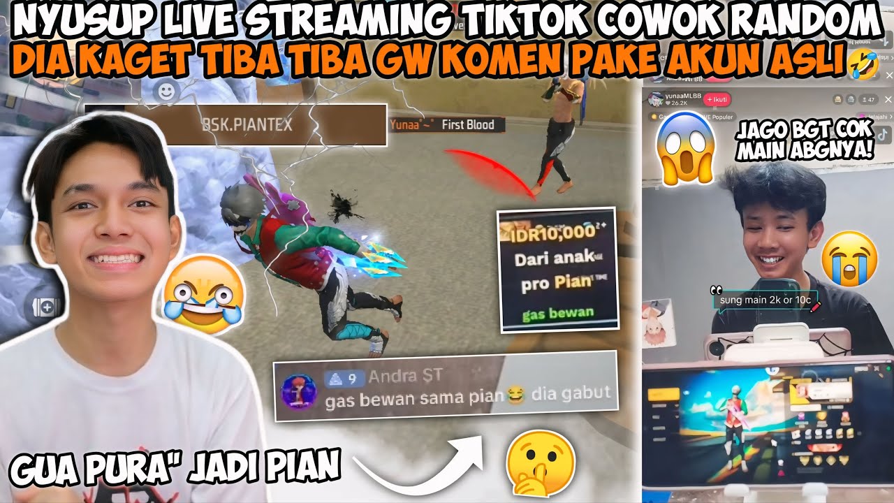 NYUSUP LIVE STREAMING TIKTOK ORANG RANDOM KAGET TIBA2 GW KOMEN PAKE AKUN ASLI & NYAMAR JADI PIAN🤣