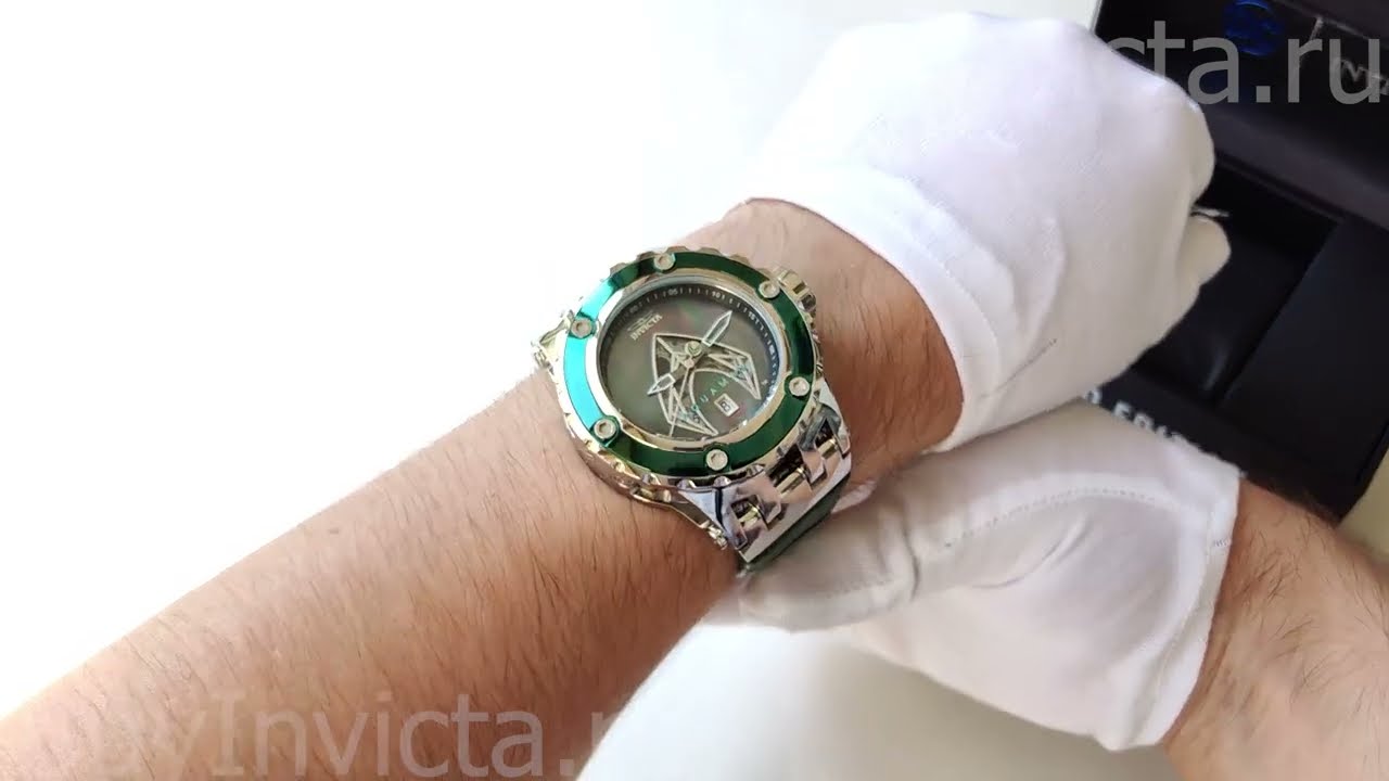Invicta Subaqua Specialty DC Comics Aquaman 43912 Automatic Men's Watch Limited Edition Green Strap