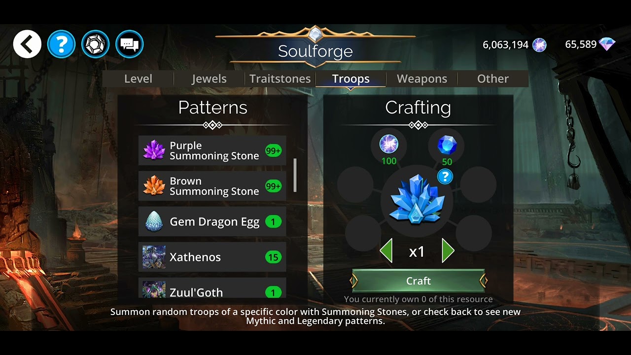 Gems of War Dragon Egg Crafting