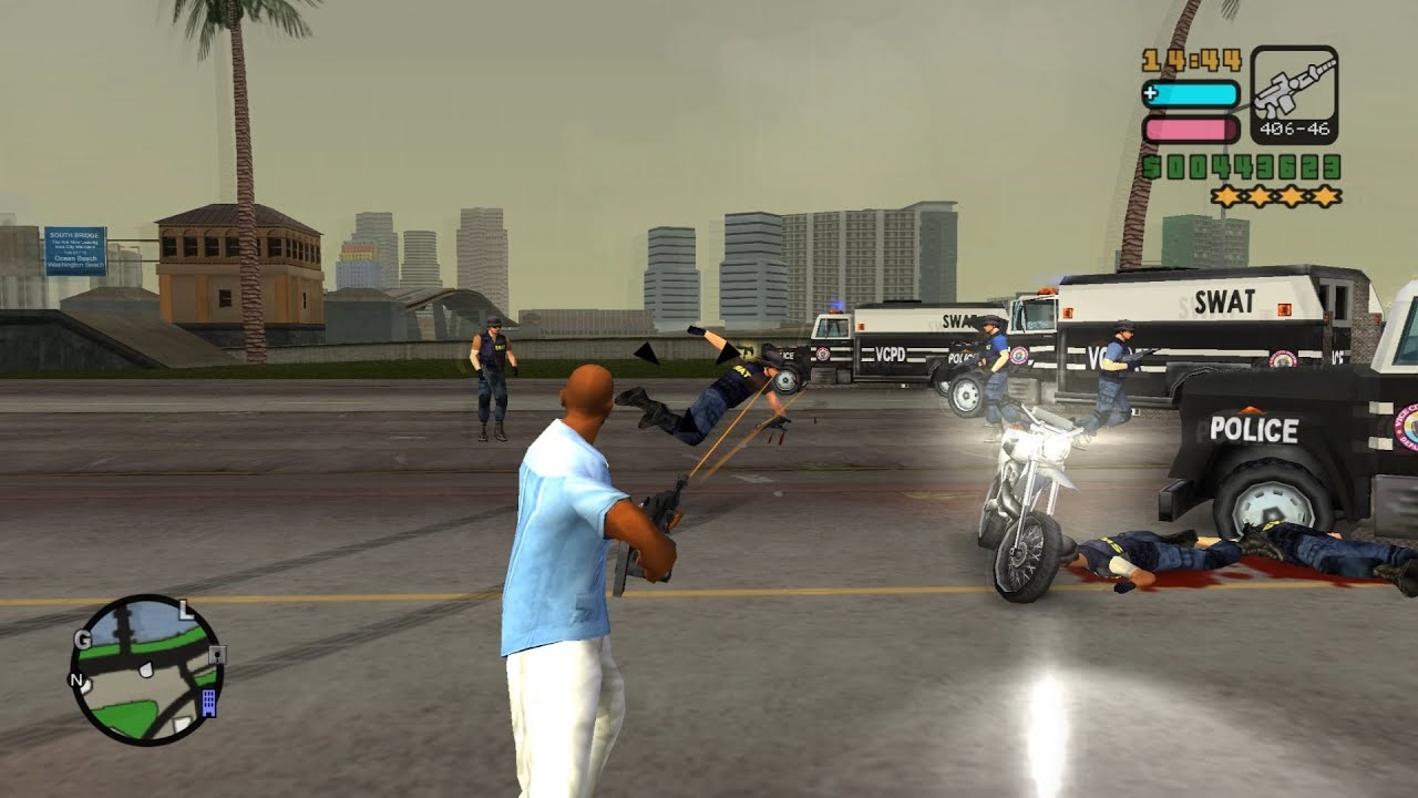 GTA Vice City Stories Epic Police Massacre 6 Star Wanted Level Escape