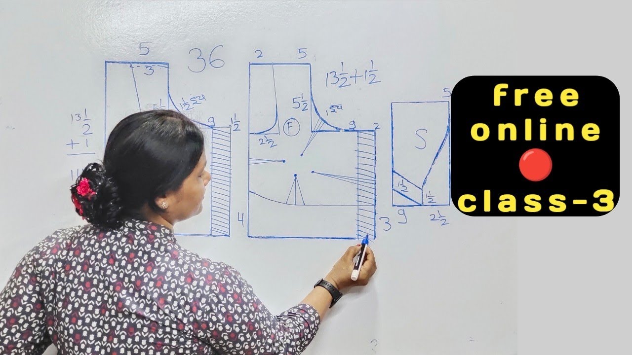 free online🔴class-3 | simple 4 tucks blouse with belt drafting