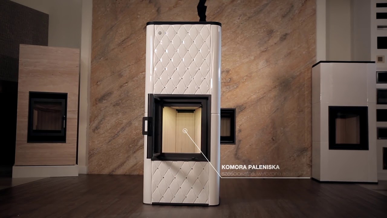 🔥 Kominek NADIA 8 z kryształami Swarovski piec wolnostojący kaflowy komineczek.pl kratki