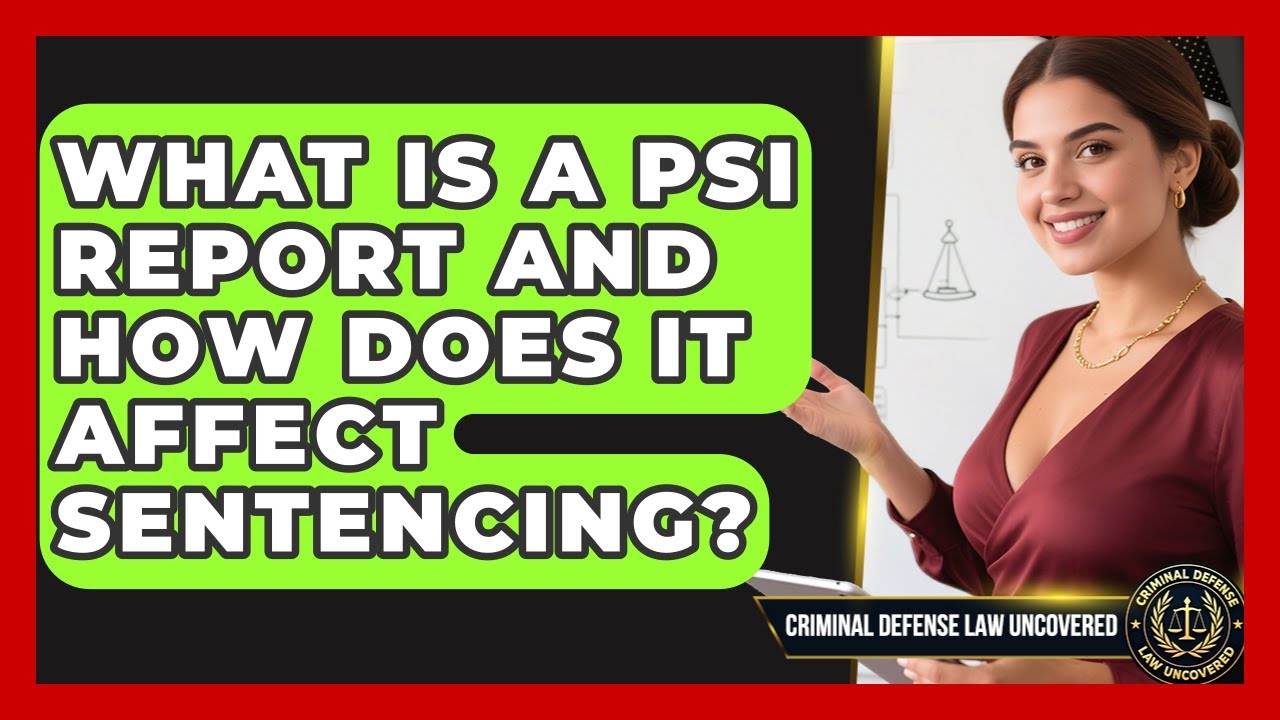 What Is A PSI Report And How Does It Affect Sentencing? - Criminal Defense Law Uncovered