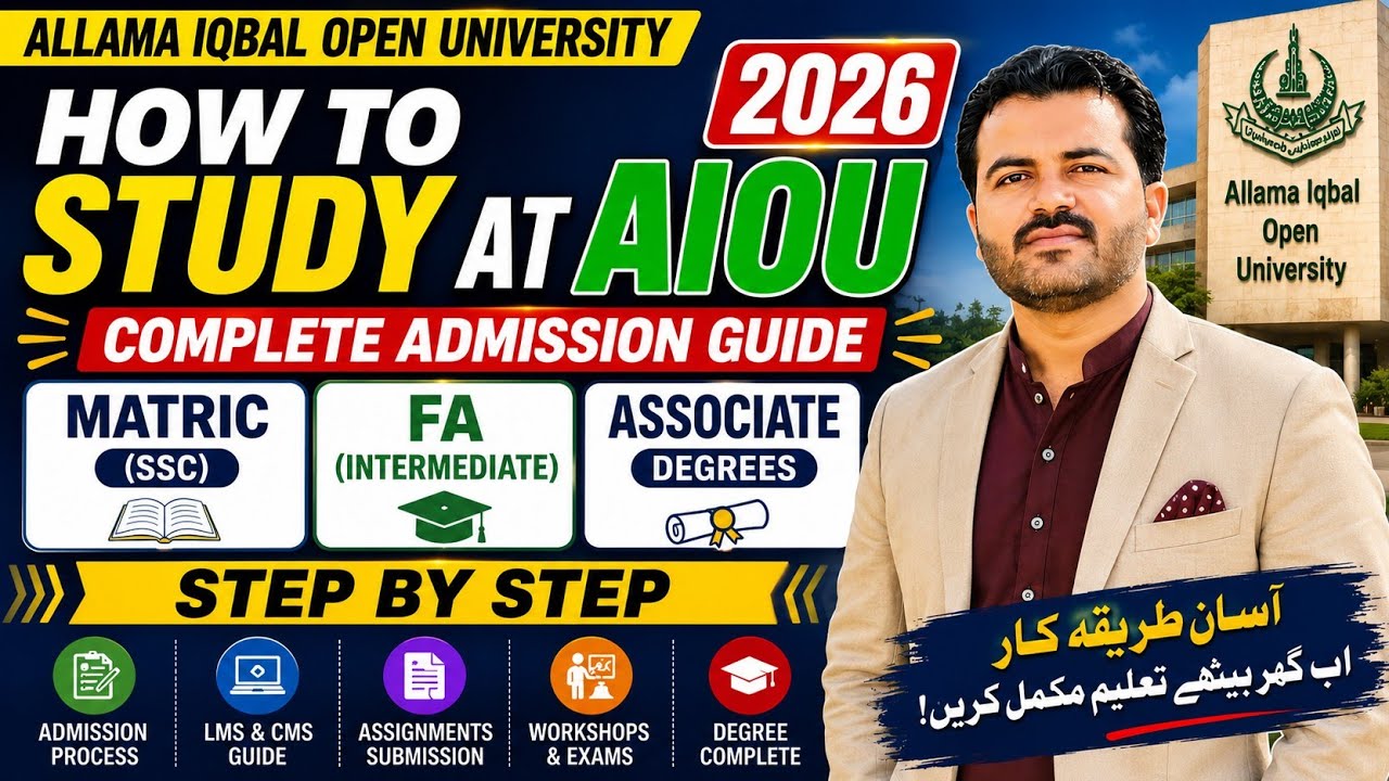 How To Study At AIOU 2026 | Complete Admission Programs | Matric FA Associate Degrees Step by Step 