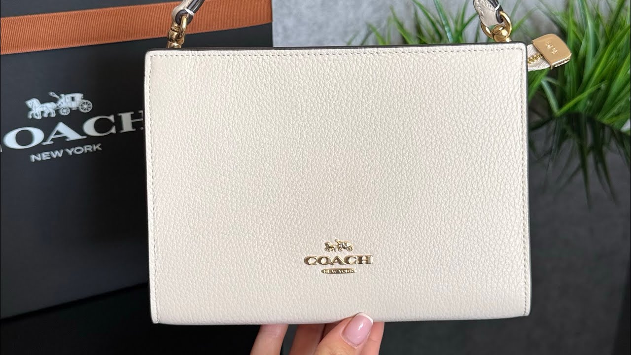 Распаковка сумки COACH Slim Crossbody Bag (gold/chalk)