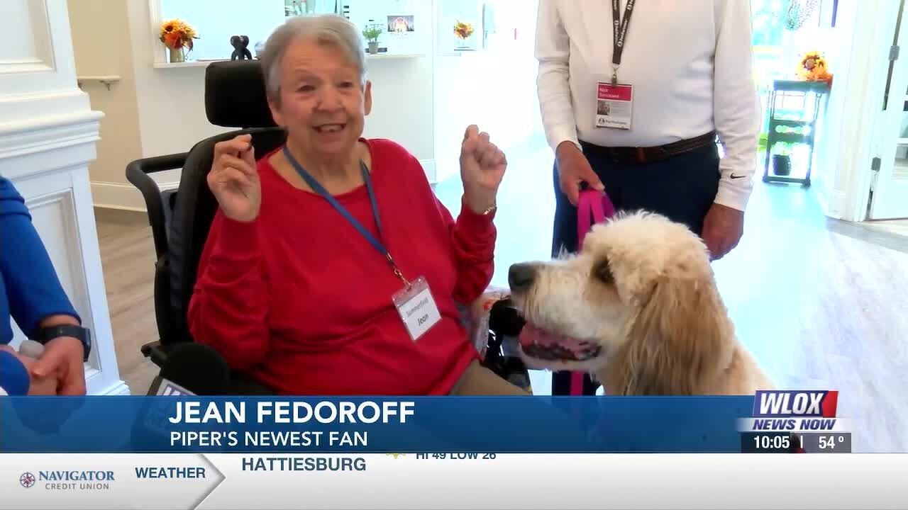 Piper, the St. Berdoodle therapy dog, brings smiles to the Coast one tail wag at time