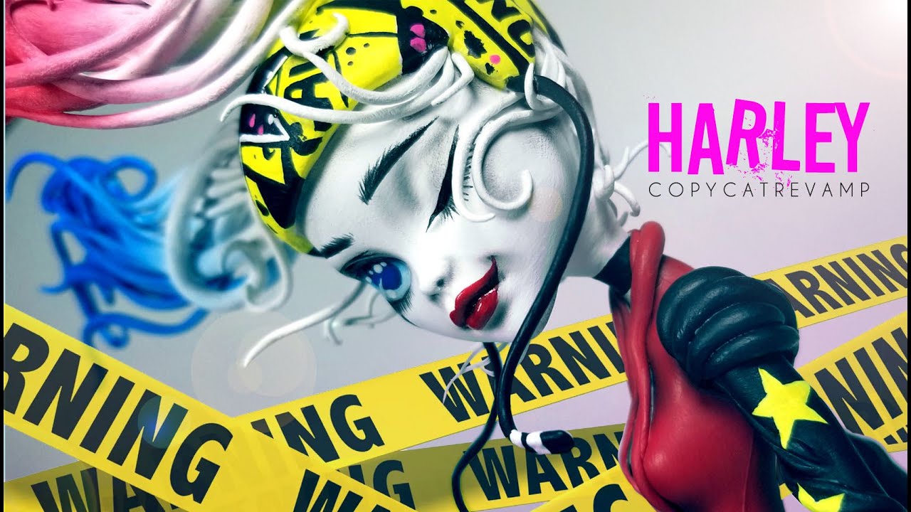 Doll Figurine Repaint HARLEY QUINN Birds of Prey | Suicide Squad | Monster High Ooak Repaint