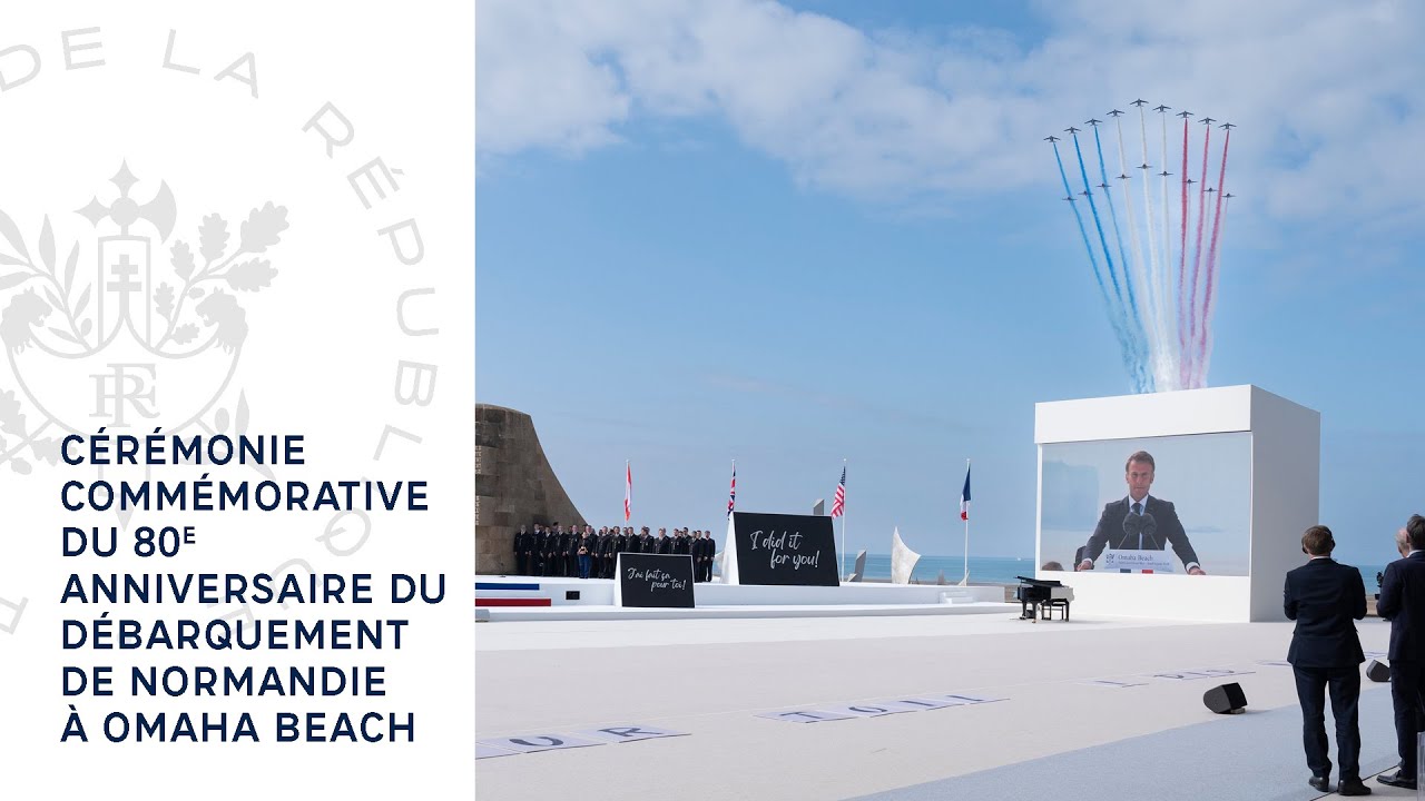 Cérémonie commémorative du 80ème anniversaire du débarquement de Normandie à Omaha Beach.