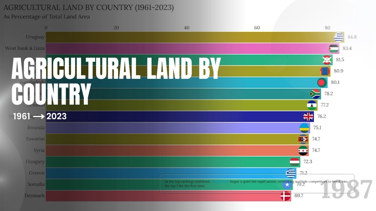 From Forests to Fields: You Won’t Believe Which Country Uses the Most Land for Agriculture! 🌾🌍