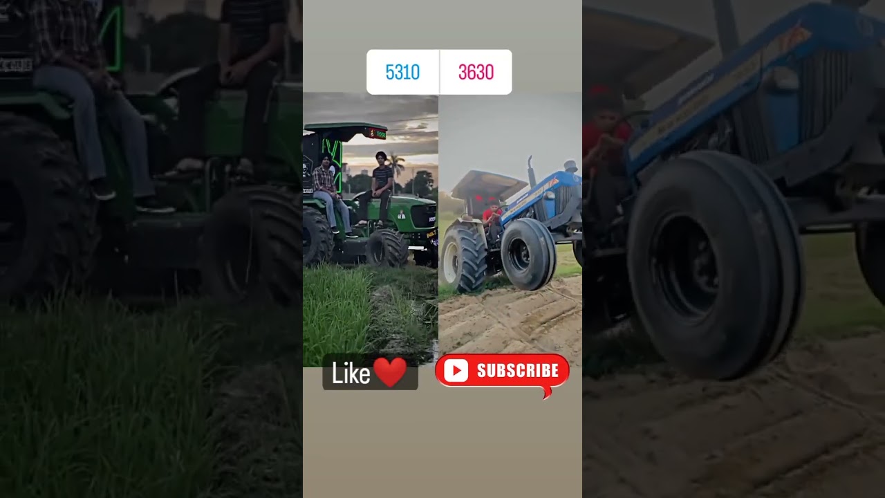 😈 John Deere 5310 vs ☠️ New Holland 3630🔥||#shorts #tractorlovers #johndeere #newholland