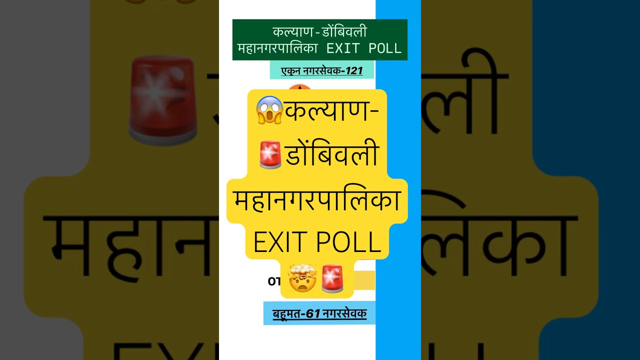 Kalyan Dombivali Mahanagarpalika EXIT POLL😱
