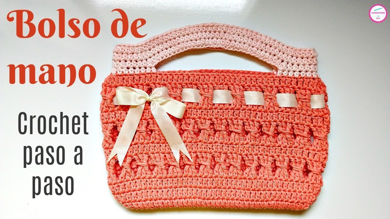 TEJE BOLSO DE MANO A CROCHET FÁCIL Y RÁPIDO