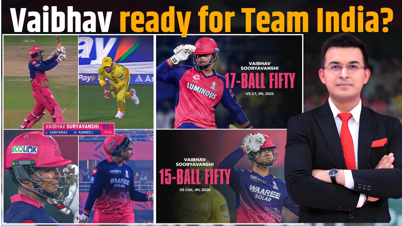 CSK vs RR : Vaibhav Sooryavanshi scores half century in 15 balls as RR thrash CSK by 8 wickets !