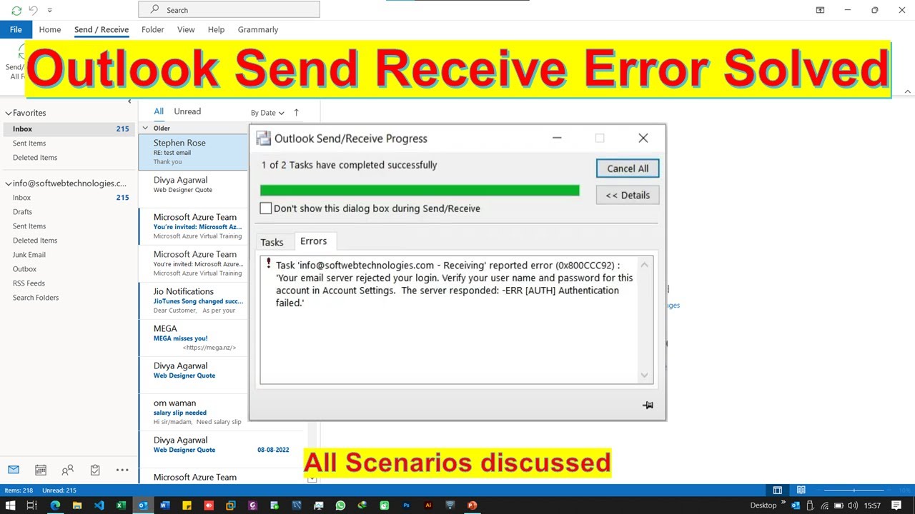 Решение проблемы с ошибкой отправки и получения в Outlook | Как исправить ошибку отправки и получ...