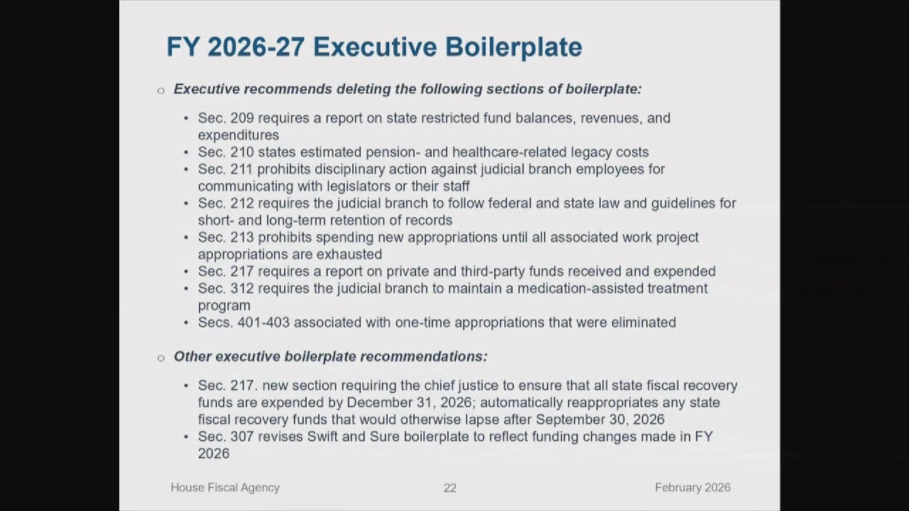 Appropriations: Subcommittee on Corrections and Judiciary - 2/19/2026