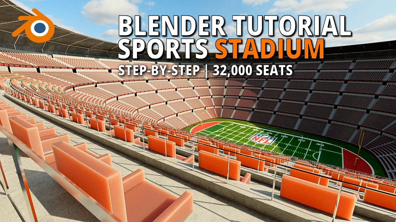 How to Model a 32,000-Seat Sports STADIUM in Blender – EASY Step-by-Step Tutorial!