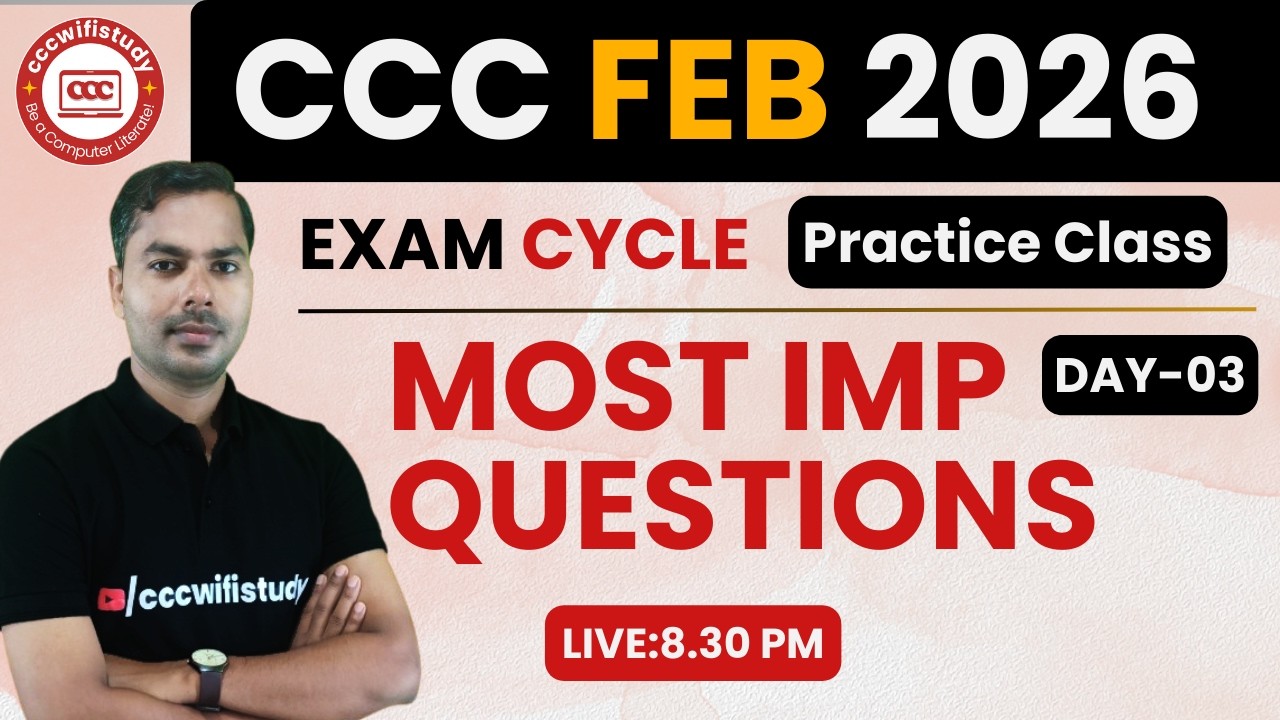 CCC FEBRUARY EXAM 2026 | CCC ONLINE CLASS #03 | CCC EXAM QUESTIONS | BY DEVENDRA SIR