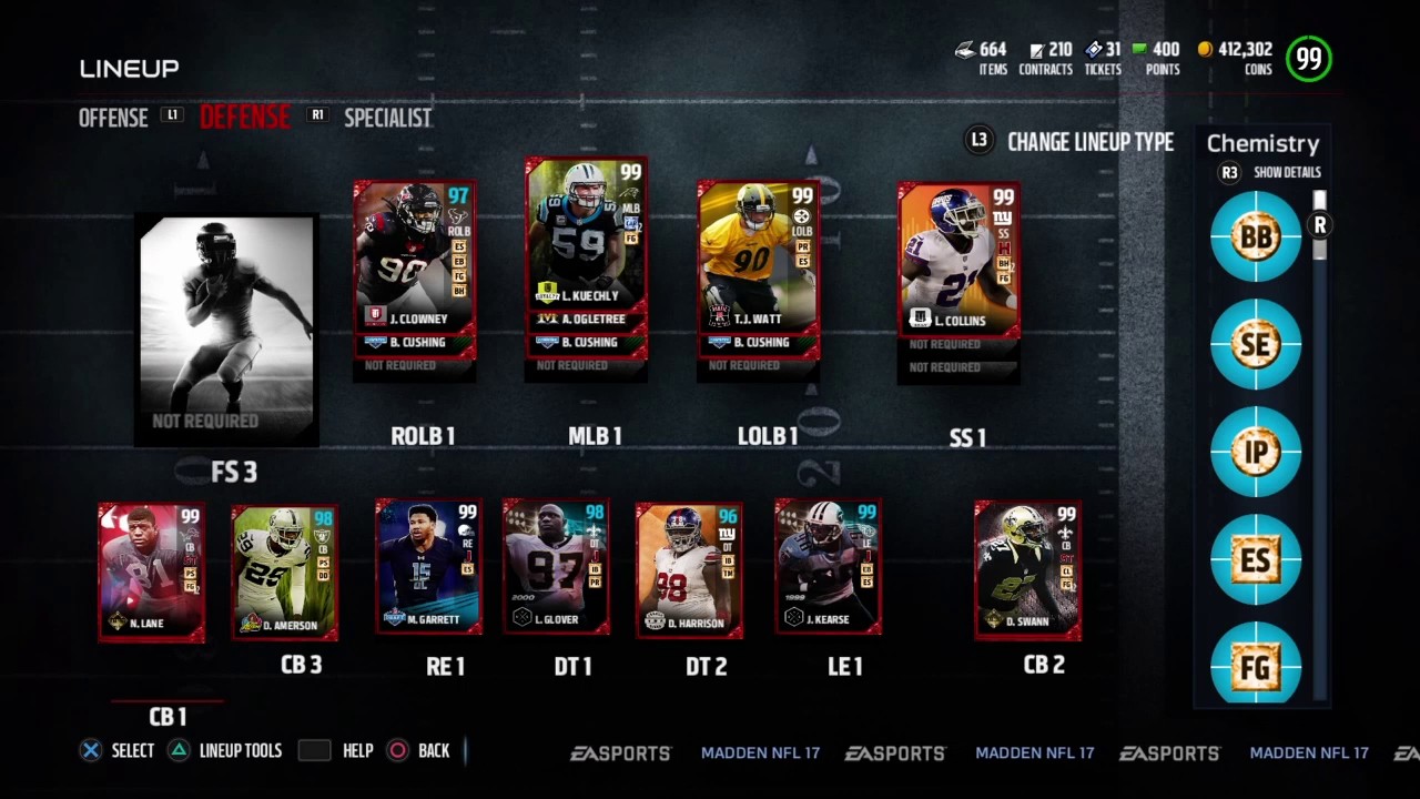 Madden 17 MUT 99 overall team DAANYAL84