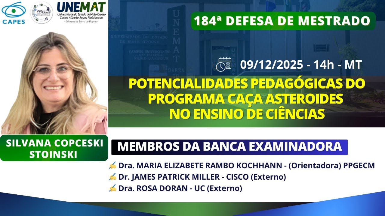 184ª DEFESA DE MESTRADO - PPGECM/UNEMAT