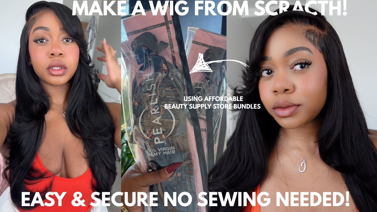 (NO SEW) D.I.Y CLOSURE SIDE PART WIG + THE BEST AFFORDABLE BEAUTY SUPPLY STORE HAIR FT SENSATIONNEL
