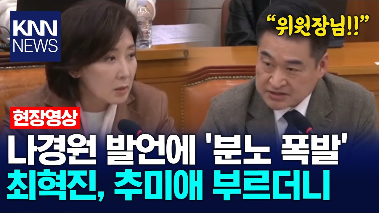 나경원 발언에 '분노 폭발' 최혁진, 추미애 부르더니 / KNN