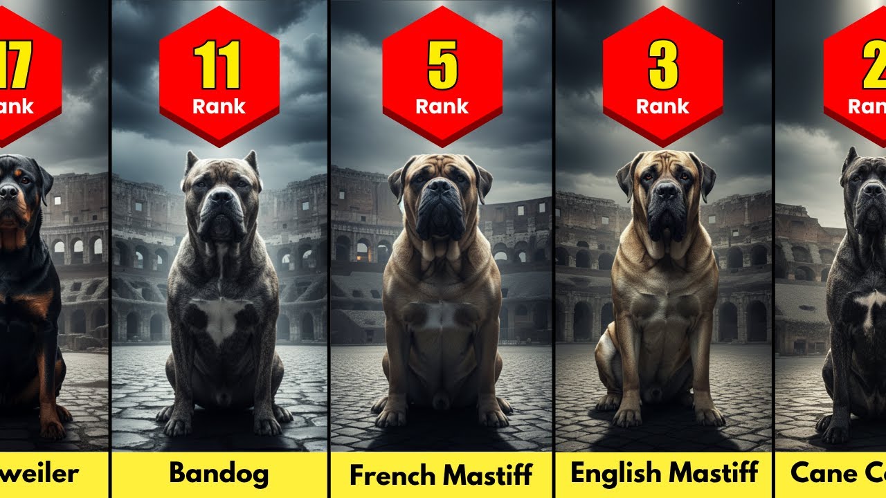 Top 50 Most Powerful Dog Breeds in the World | Ranked by Strength, Bite Force & Size