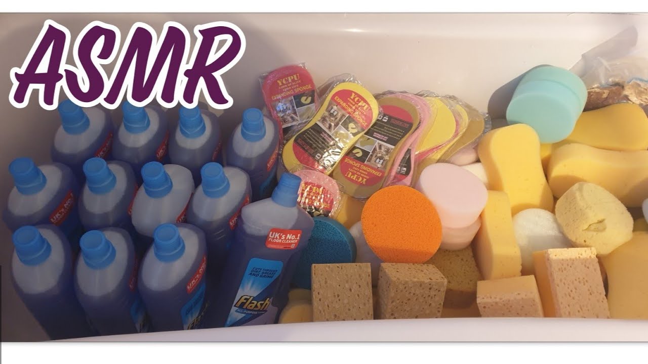 💐 ASMR Take a Bath 🛁 with me! Over 5 Gallons of Lavender Flash with all my sponges 💐