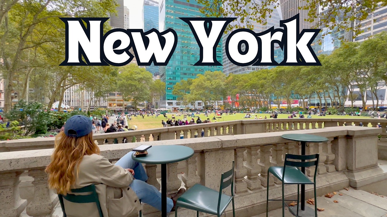 Bryant Park & 6th Avenue Midtown Manhattan NYC Walking Tour [4K 60fps Binaural] New York City